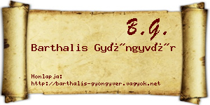 Barthalis Gyöngyvér névjegykártya
